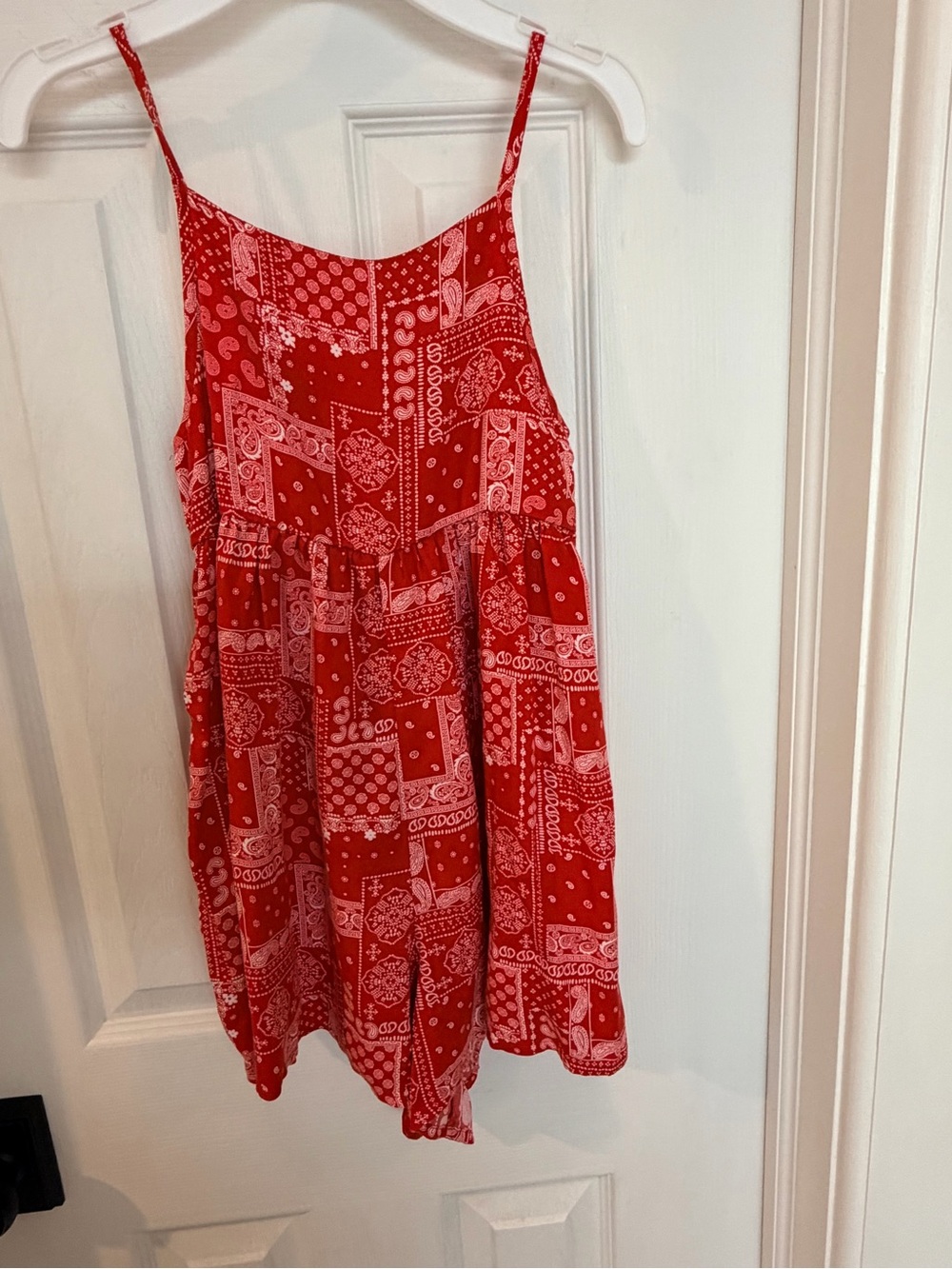 OshKosh B’gosh Girls Size 8 Red Bandana Paisley Romper Shorts